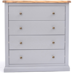 Rocca 4 Drawer Grey Chest of Drawers with Brass Knob - Wilko - thumbnail 3