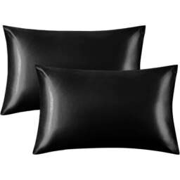 Intimates Black Satin Pillowcase 2 Pack - Size: 50 x 75 x 1cm - Wilko - thumbnail 1