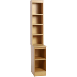 R White Cabinets 6 Shelf Brown Desk Height Bookcase with Hutch - Size: 182.8 x 30 x 54cm - Wilko - thumbnail 3