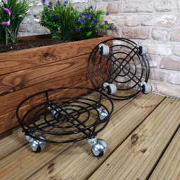 Samuel Alexander Tom Chambers Round Black Metal Pot Stand 2 Pack - Size: 10 x 32 x 32cm - Wilko - thumbnail 3