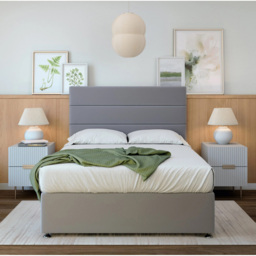 Bedmaster King Size Silver Plush Velvet Divan Base - Wilko - thumbnail 4