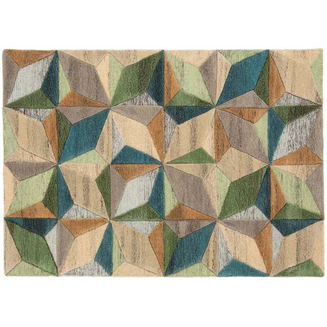 Esselle Home Lilianna Embossed Wool Rug 160 x 230cm - Size: 230 x 160 x 1.8cm - Multi - Wilko - image 1