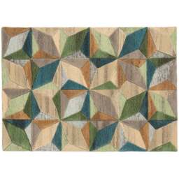 Esselle Home Lilianna Embossed Wool Rug 160 x 230cm - Size: 230 x 160 x 1.8cm - Multi - Wilko