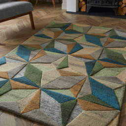 Esselle Home Lilianna Embossed Wool Rug 160 x 230cm - Size: 230 x 160 x 1.8cm - Multi - Wilko - thumbnail 7
