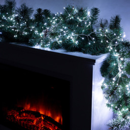 The Christmas Workshop 5.6m 680 White LED Silver Cluster String Light - Wilko - thumbnail 5
