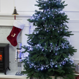 The Christmas Workshop 5.6m 680 White LED Silver Cluster String Light - Wilko
