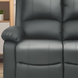 Brooklyn 2 Seater Dark Grey Bonded Leather Manual Recliner Sofa - Wilko - thumbnail 4
