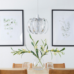 ValueLights Acurva Acrylic Chrome Pendant Shade - Size: 18 x 28 x 28cm - Silver - Wilko - thumbnail 3