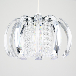 ValueLights Acurva Acrylic Chrome Pendant Shade - Size: 18 x 28 x 28cm - Silver - Wilko - thumbnail 4