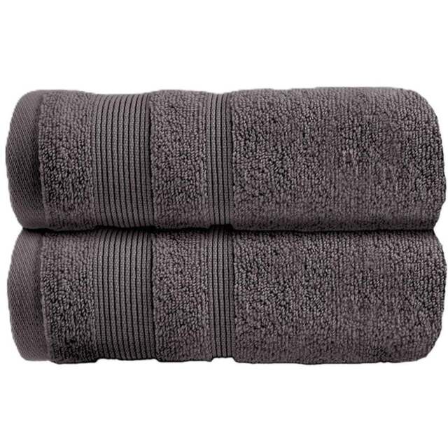 Allure Bath Fashions Luxury Zero Twist Egyptian Cotton Charcoal Grey Hand Towel 2 Pack - Size: 50 x 85cm - Wilko - image 1