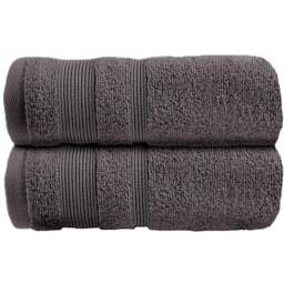 Allure Bath Fashions Luxury Zero Twist Egyptian Cotton Charcoal Grey Hand Towel 2 Pack - Size: 50 x 85cm - Wilko