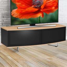 Centurion Supports Caru Gloss Black 2 Door TV Unit - Size: 43 x 120 x 50cm - Multi - Wilko