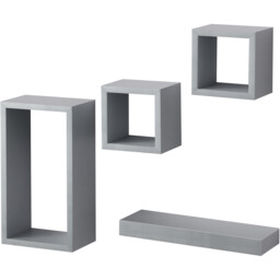 Set of 4 Latitude Floating Shelves - Grey - Wilko - thumbnail 4