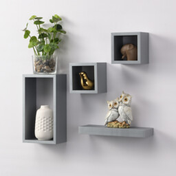 Set of 4 Latitude Floating Shelves - Grey - Wilko - thumbnail 5