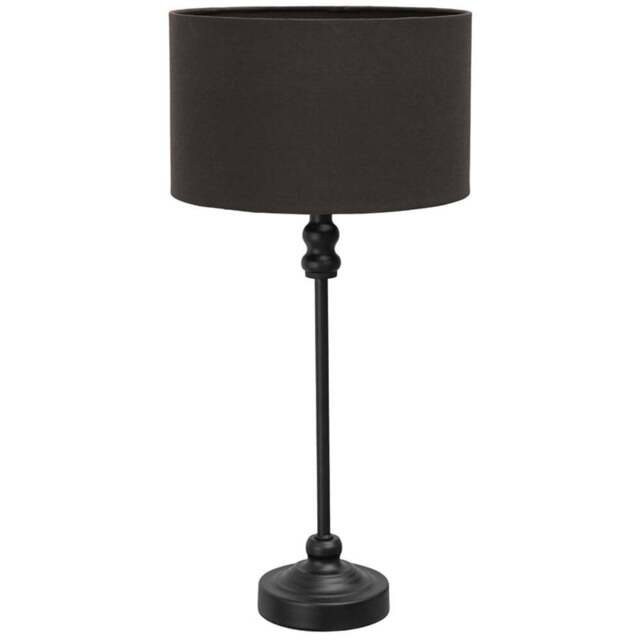 ValueLights Maggie Charcoal and Black Drum Shade Candlestick LED Table Lamp - Size: 50 x 25 x 25cm - Wilko - image 1