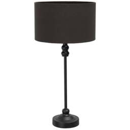 ValueLights Maggie Charcoal and Black Drum Shade Candlestick LED Table Lamp - Size: 50 x 25 x 25cm - Wilko - thumbnail 1