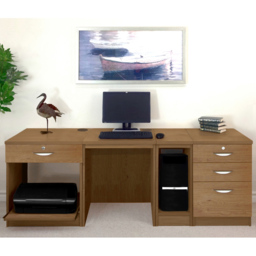R White Cabinets 4 Drawer Set-16 Computer Desk with Printer Shelf Dark Brown - Size: 72.8 x 197.9 x 54cm - Wilko - thumbnail 5