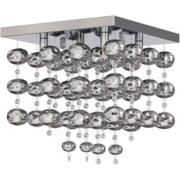 Layla Square Flush Ceiling Fitting Chrome - Wilko
