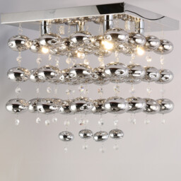Layla Square Flush Ceiling Fitting Chrome - Wilko - thumbnail 4