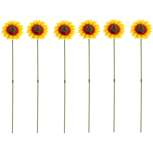 Garden Gear Metal Sunflower Stake 57cm 6 Pack - Size: 57 x 10 x 10cm - Yellow - Wilko - image 1