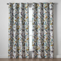Alan Symonds Green Watercolour Blackout Ring Top Eyelet Curtains 168 x 229cm - Size: W 168 x D 229cm - Wilko