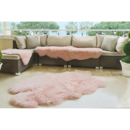 Origins Genuine Adobe Rose Sheepskin Rug - Size: 65 x 95cm - Pink - Origins Rugs - Wilko - thumbnail 3