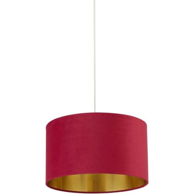 Lighting Collection Burgundy Gold Inner Velvet Drum Shade 38cm - Size: 24 x 38 x 38cm - Red - Wilko - image 1