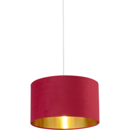 Lighting Collection Burgundy Gold Inner Velvet Drum Shade 38cm - Size: 24 x 38 x 38cm - Red - Wilko - thumbnail 4