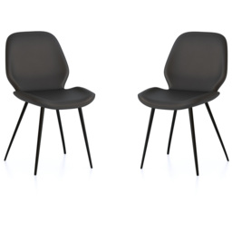 Julian Bowen Set of 2 Black Otto Dining Chairs - Wilko - thumbnail 3