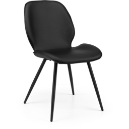 Julian Bowen Set of 2 Black Otto Dining Chairs - Wilko - thumbnail 4
