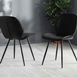 Julian Bowen Set of 2 Black Otto Dining Chairs - Wilko - thumbnail 1