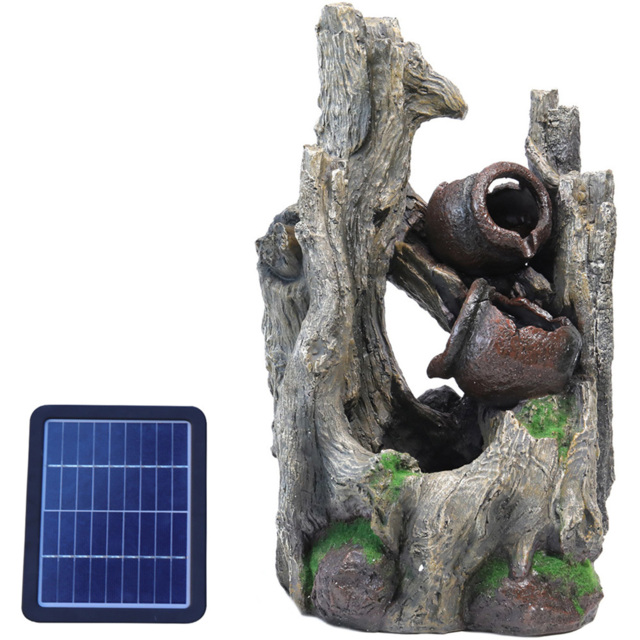 Living and Home Rural Style Solar Powered Garden Water Feature - Size: 56x33x26cm - Black - Wilko - image 1