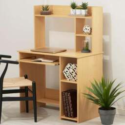 Interiors by Premier Housewares Home Office Desk Brown - Size: 90 x 50 x 128cm - Wilko - thumbnail 1