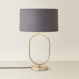 ValueLights Antonia Charcoal with Chrome Drum Shade Brushed Chrome Oval LED Table Lamp - Size: 42.3 x 25 x 25cm - Silver - Wilko - thumbnail 6