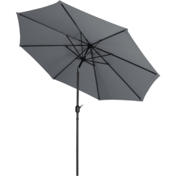 Living and Home Dark Grey Crank and Tilt Parasol with Foldable Base 3m - Wilko - thumbnail 1