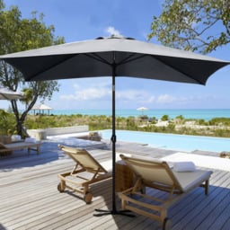 Living and Home Dark Grey Crank and Tilt Parasol with Foldable Base 3m - Wilko - thumbnail 7