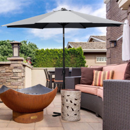 Living and Home Dark Grey Crank and Tilt Parasol with Foldable Base 3m - Wilko - thumbnail 3