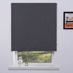 Trends Jute Textured Blackout Blind - Dark Grey/180cm - Trend Blinds - Wilko
