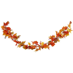 Living and Home Garland with Maple Leaves 180cm - Size: 10 x 180 x 10cm - Orange - Wilko