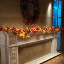 Living and Home Garland with Maple Leaves 180cm - Size: 10 x 180 x 10cm - Orange - Wilko - thumbnail 3