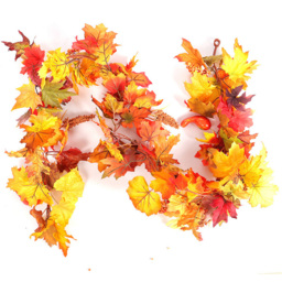 Living and Home Garland with Maple Leaves 180cm - Size: 10 x 180 x 10cm - Orange - Wilko - thumbnail 4