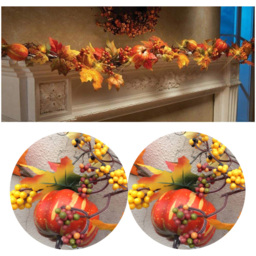 Living and Home Garland with Maple Leaves 180cm - Size: 10 x 180 x 10cm - Orange - Wilko - thumbnail 7