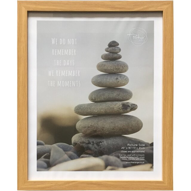 The Port Co Gallery Wood Effect Somerset Frame 20 x 16inch - Size: 20 x 16 Inch - Brown - The Port. Co Gallery - Wilko - image 1