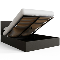 GFW Small Double Grey Hopsack Fabric End Lift Ottoman Bed with Bonnell Mattress - Wilko - thumbnail 7