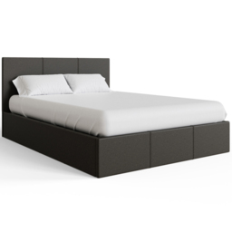 GFW Small Double Grey Hopsack Fabric End Lift Ottoman Bed with Bonnell Mattress - Wilko - thumbnail 4