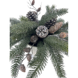 Potted Frosted Pinecone Centerpiece Green and White - Wilko - thumbnail 4