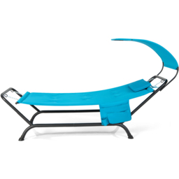 Costway Blue Canopy Garden Hammock with Cushion - Size: 89 x 58 x 17cm - Wilko - thumbnail 3