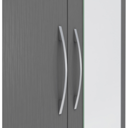 Seconique Nevada 2 Door Single Drawer 3D Effect Grey Mirror Wardrobe - Size: 2 Door, Single Drawer - Wilko - thumbnail 6