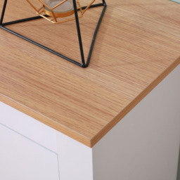 FurnitureHMD 2 Door 2 Drawer White and Oak Effect Wooden Sideboard - Size: 81 x 79 x 35cm - Wilko - thumbnail 5