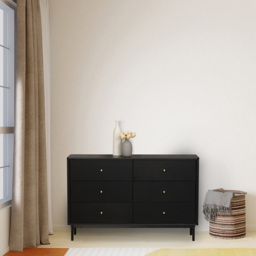 Emilia 6 Drawer Black Chest of Drawers - Wilko - thumbnail 3